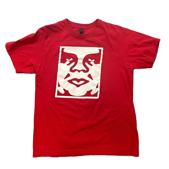 Obey Men's Box T-Shirt Bold Icon Red Size M Shepard Fairey Andre Pre-owned - Picture 1 of 5